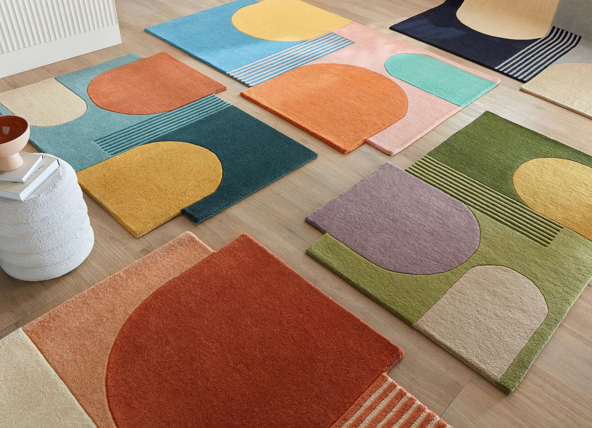 WOLLTEPPICH Rauten-Pastell, geometrisch THAMES LILY - Terra cotta, Textil (200/290cm) - KADIMA DESIGN