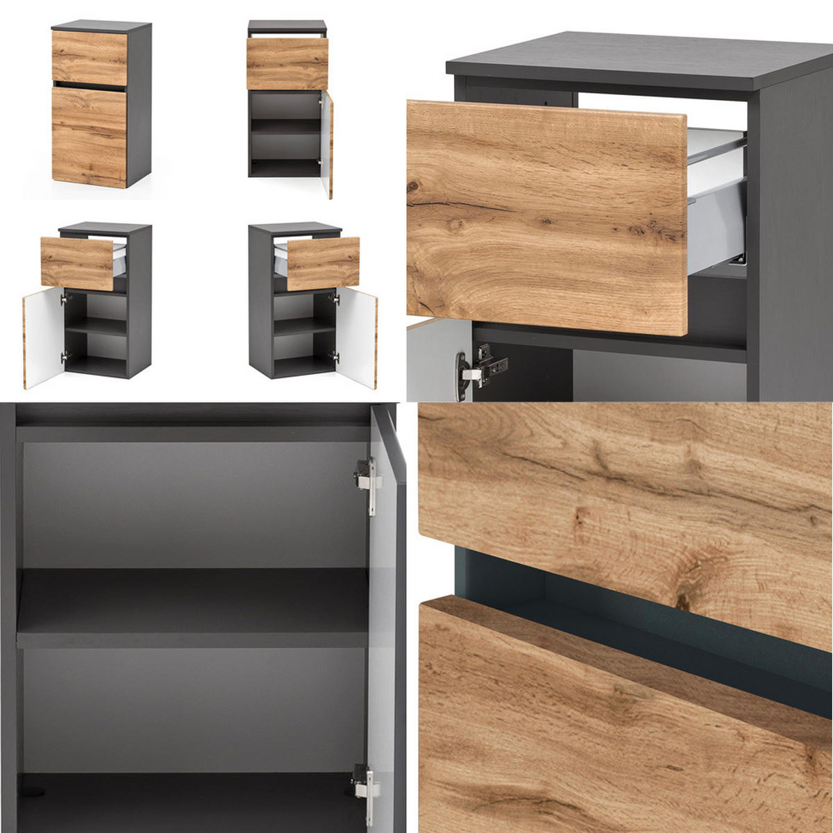 BADMÖBEL-SET 5-TLG. Lauria-03 - Braun, Holzwerkstoff (190/200/49cm) - Lomado