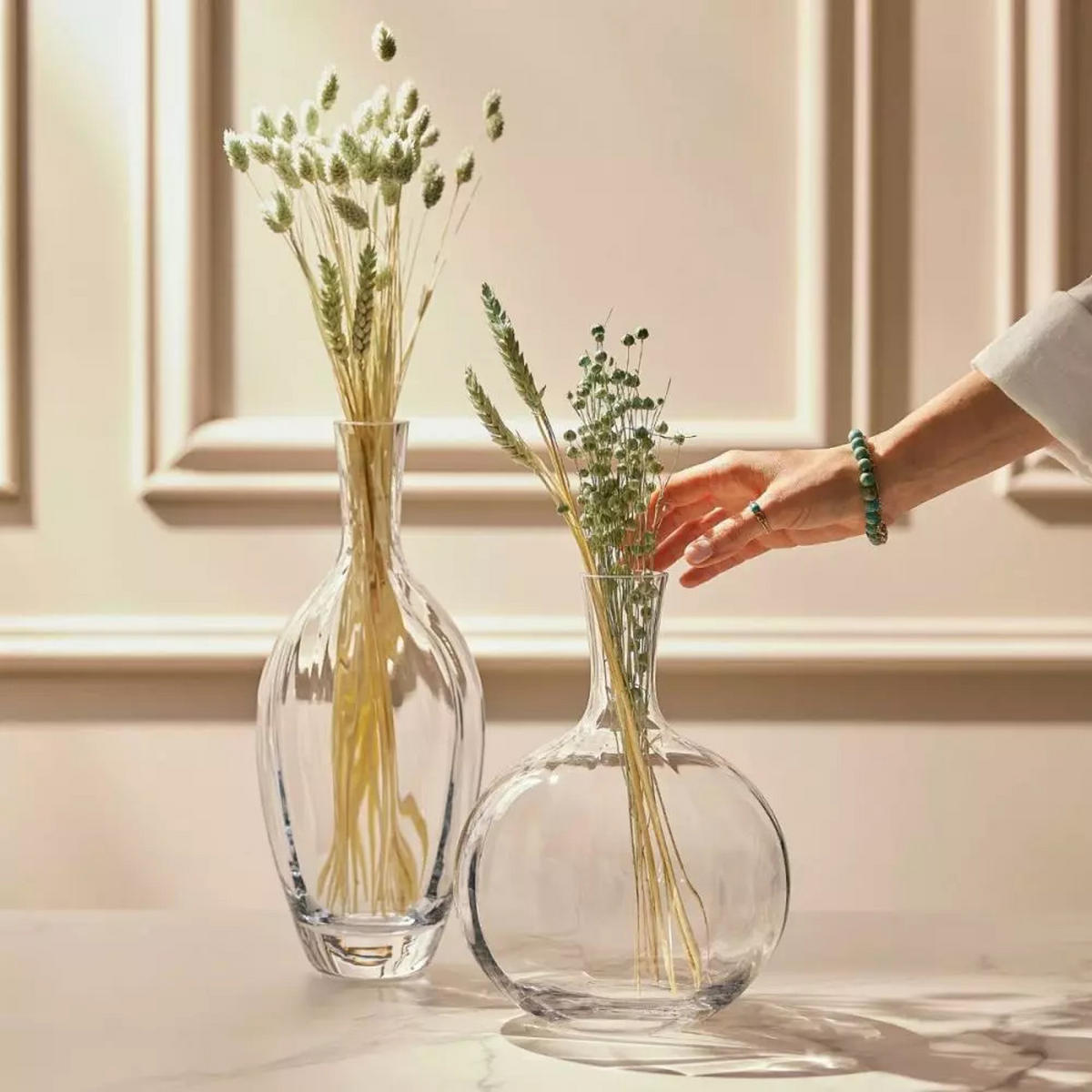 BLUMENVASE, 26 26 CM HOCH, HANDGEMACHT - Transparent, Glas (19.5/26cm) - Krosno Glass
