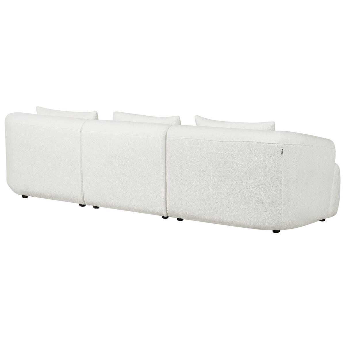 3-SITZER-ECKSOFA aus Bouclé weiß rechtsseitig Svansele - Weiß, Textil (278/174cm) - Beliani