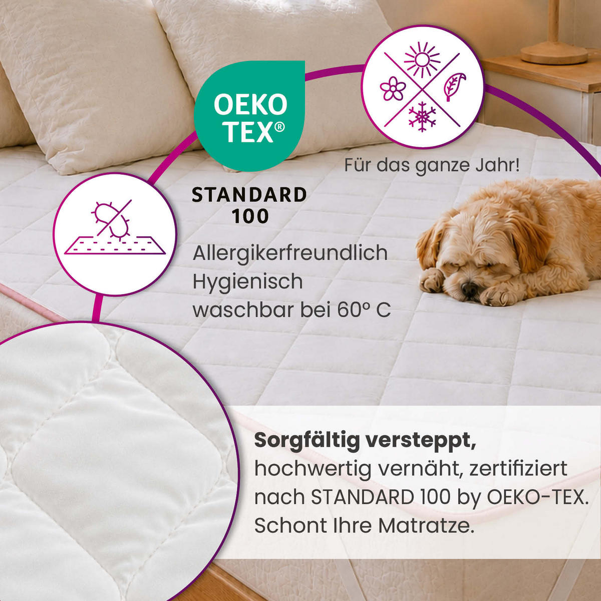 MATRATZENSCHONER 100x200 Special rosa - Rosa, Textil (100/200cm) - wometo