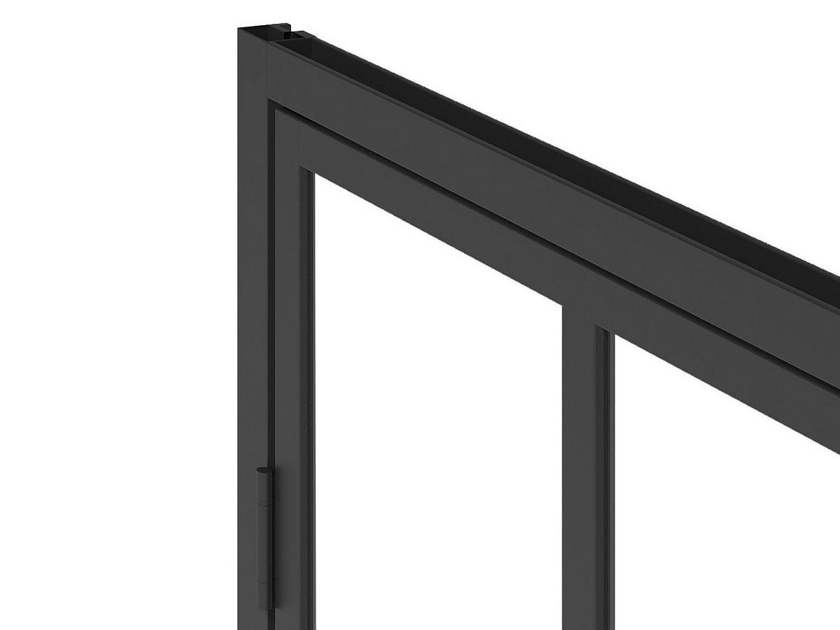 DUSCHWAND - 80 cm x 80 cm - Metall, Glas - Schwarz - URBANIK - Schwarz, Glas/Metall (80/195cm) - Vente-Unique