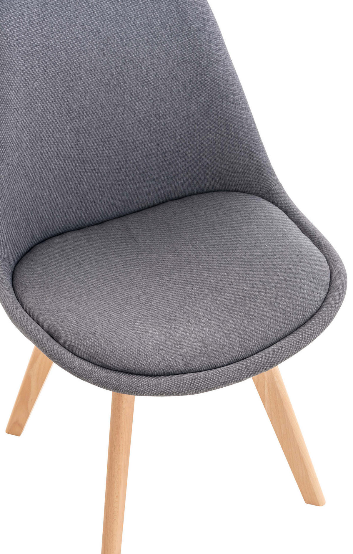STUHL 4er Set Stoff grau - Eukalyptusholzfarben/Grau, Holz/Textil (49/83/50cm) - CLP