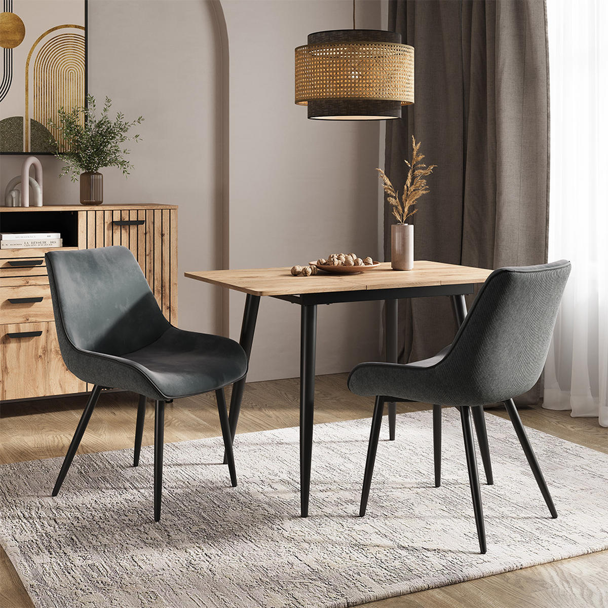 JÍDELNÍ ŽIDLE Eleganza Antracit - antracitová, kov (53.5/85/59cm) - Vicco