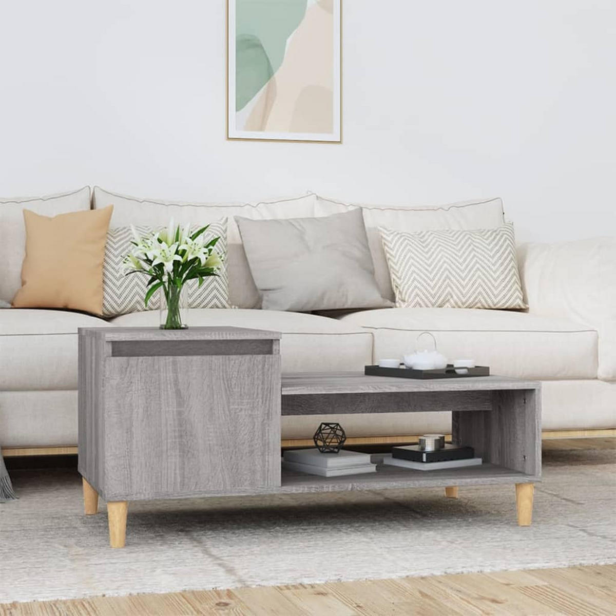 COUCHTISCH Grau Sonoma 100x50x45 cm Holzwerkstoff - Grau, Holzwerkstoff (100/50/45cm) - furnicato