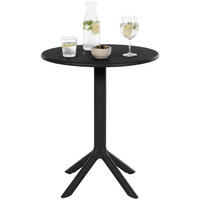 GARTENTISCH rund Ø60 cm Kunststoff Schwarz - Schwarz, Kunststoff (60/60/76cm) - CLP