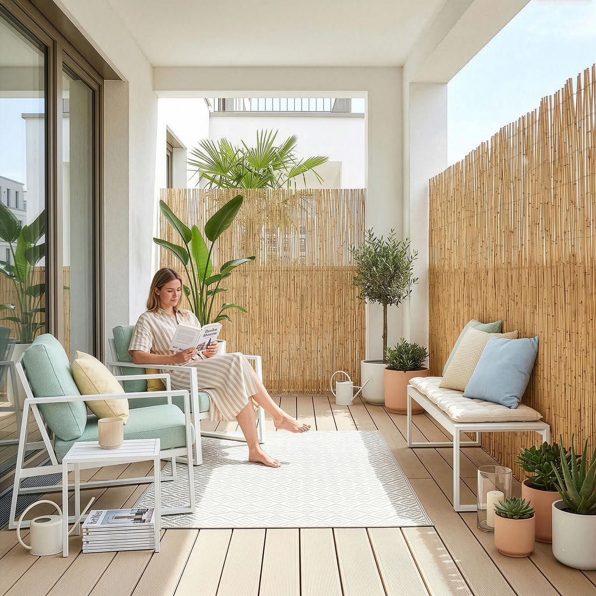 SCHILFZAUN Abbateggio - Naturfarben, Naturmaterialien (200/0.6cm) - casa.pro