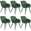 ESSZIMMERSTUHL 6er Set Marilyn 58 x 62 x 82 cm dunkelgrün/schwarz - Dunkelgrün/Schwarz, Metall (58/82/62cm) - tectake