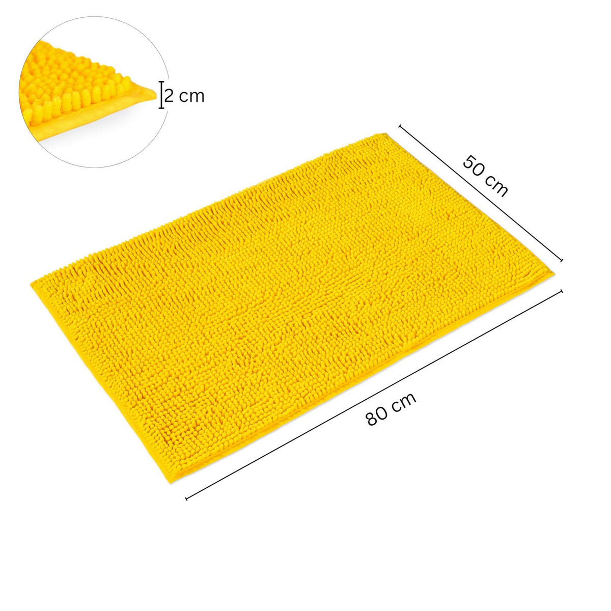 BADEMATTE PARIS - Gelb, Textil (50/80cm) - WohnDirect