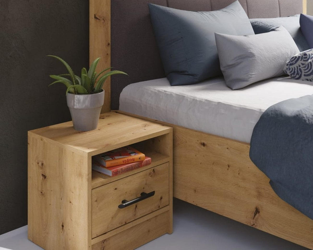 NACHTTISCH SAM SR7 in Eiche Artisan - Eiche Artisan, Holzwerkstoff (40/40/35cm) - Deine Möbel 24