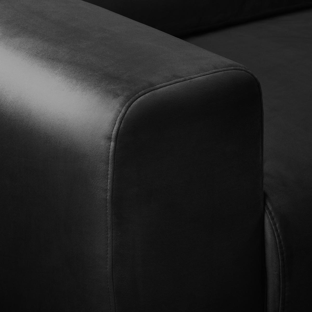 ECKSOFA - Samt - Schwarz, Textil (286/152cm) - home24