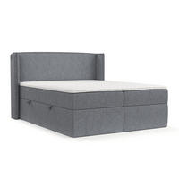 BOXBETT Viva 200/200 cm Grau im Neve Stoff - Schwarz/Grau, Holz/Holzwerkstoff (200/200cm) - AltaBeds