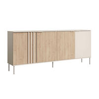 SIDEBOARD Rodgau Kaschmir / Eiche Artisan 220 / 40 / 92cm - Eichefarben/Beige, Holz/Holzwerkstoff (220/92/40cm) - Feldmann-Wohnen