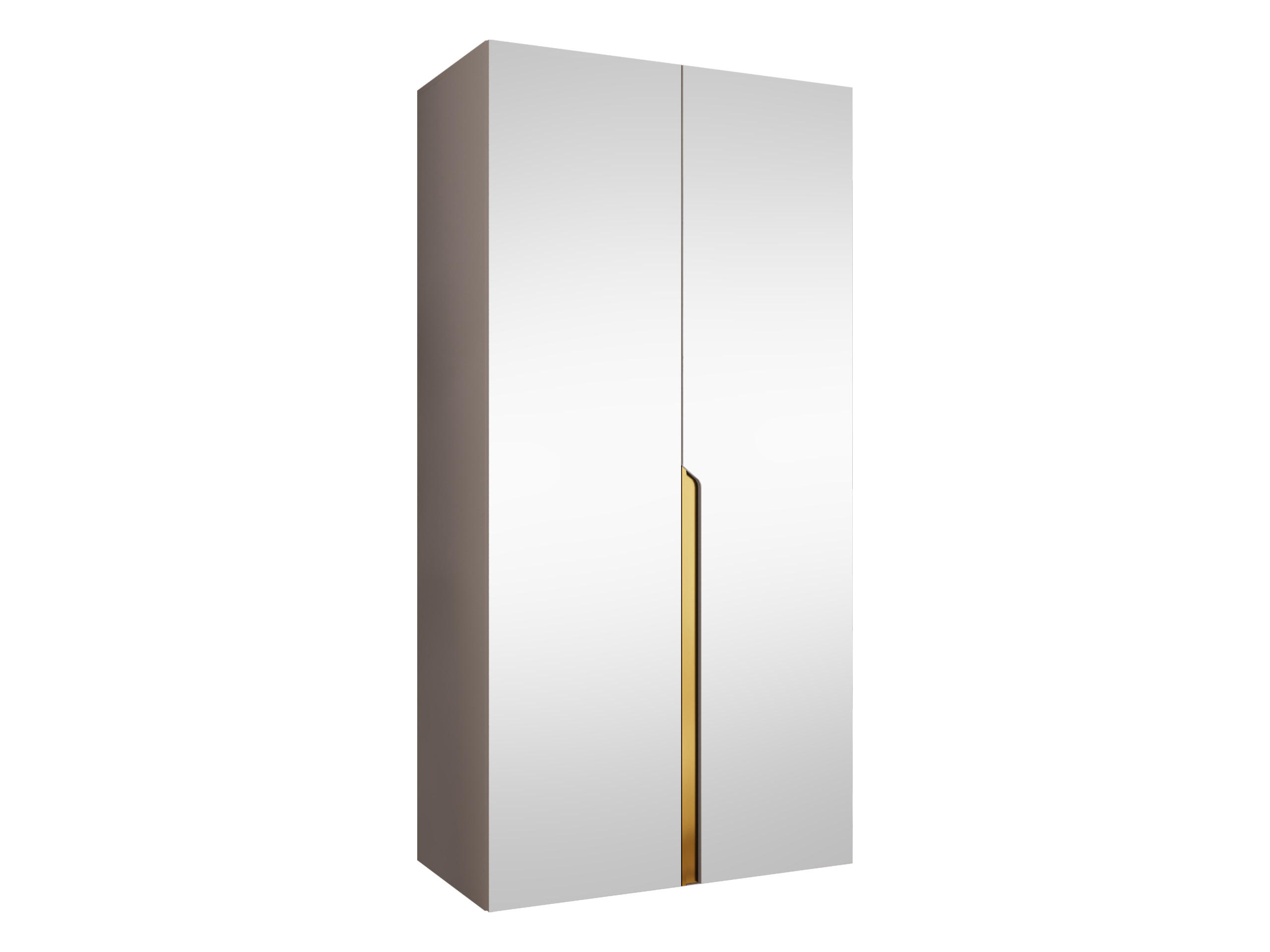 DREHTÜRENSCHRANK Mila III 100 - Kaschmir/Goldfarben, Holzwerkstoff/Kunststoff (100/202/52cm) - MIRJAN24