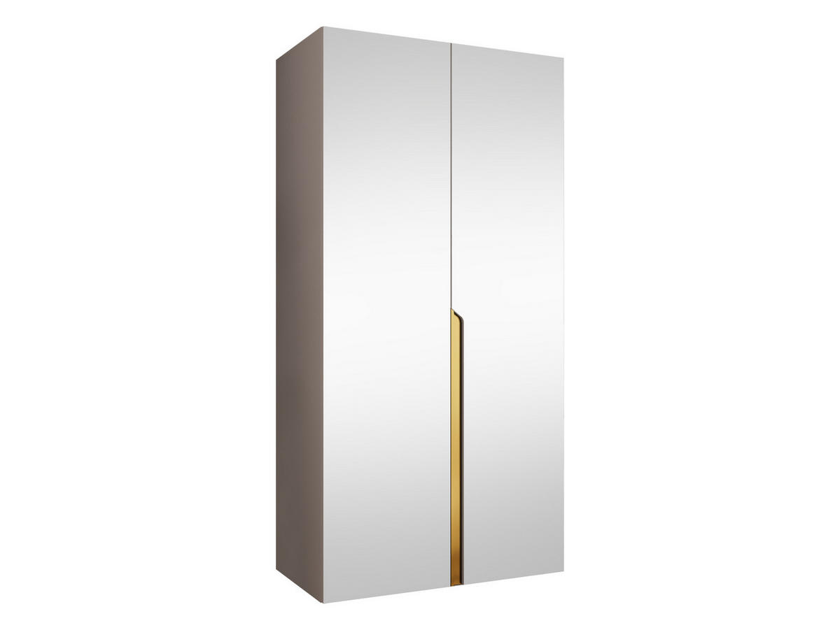 DREHTÜRENSCHRANK Mila III 100 - Kaschmir/Goldfarben, Holzwerkstoff/Kunststoff (100/202/52cm) - MIRJAN24