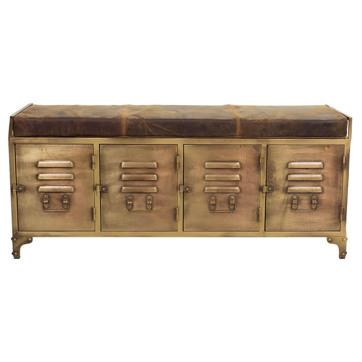 BANK aus Metall, braun, 120x40x51cm - Goldfarben, Metall (120/51/40cm) - Wanderlust