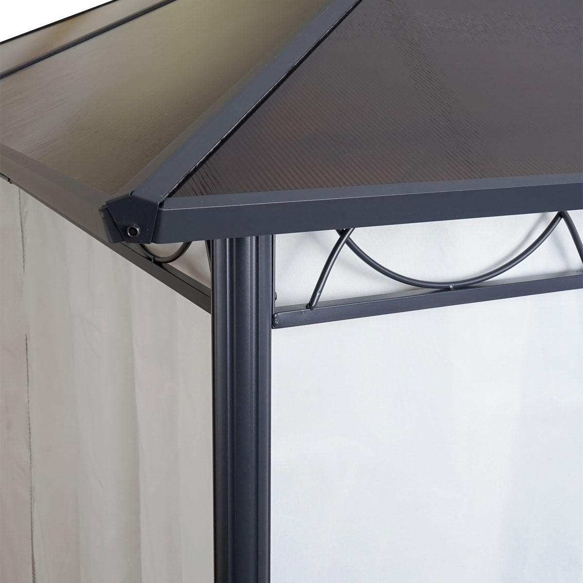 PERGOLA Hardtop 265x300x300cm Hellgrau - Hellgrau, Metall (300/265/300cm) - BERLINLODGE
