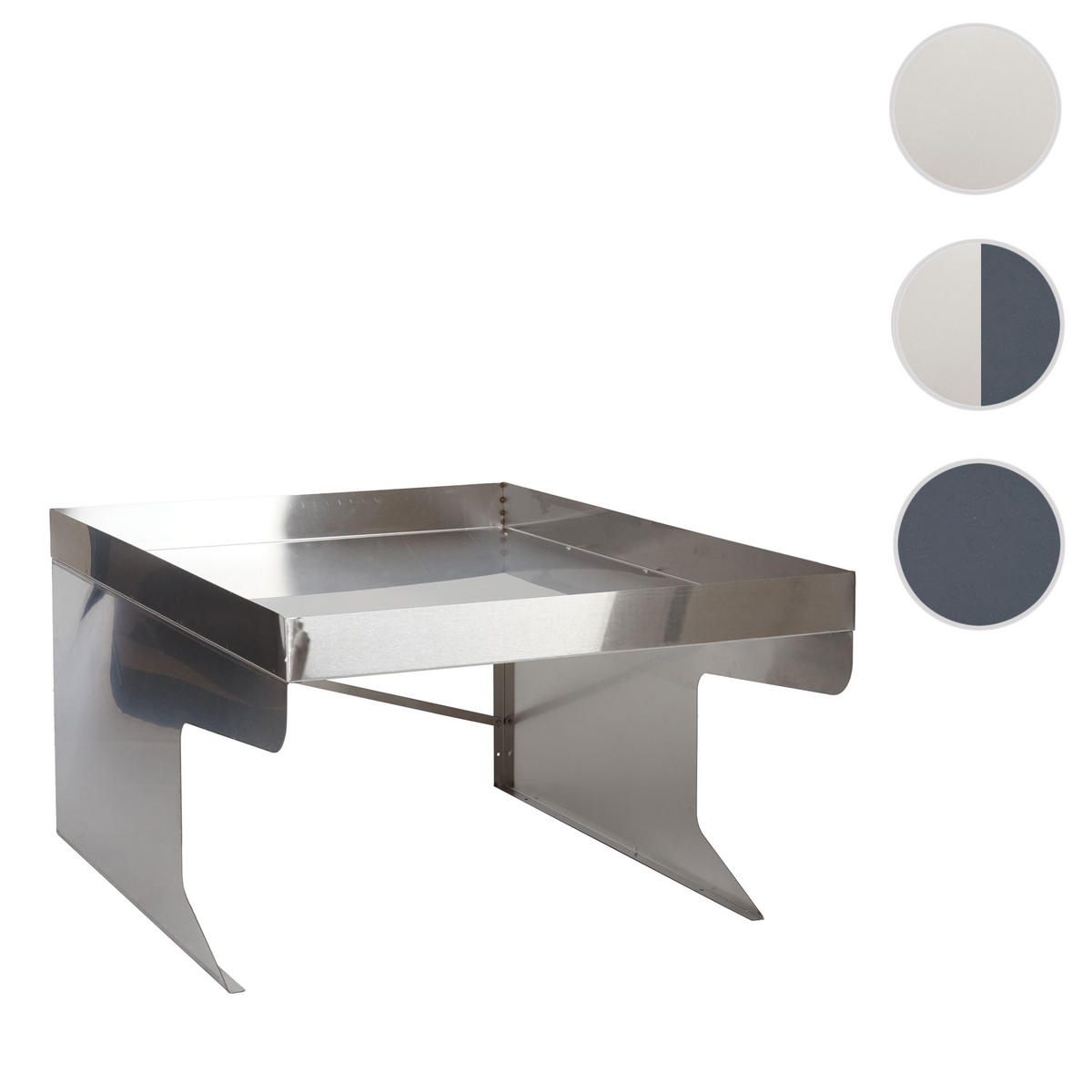 XL MÄHROBOTERGARAGE PFLANZKASTEN Silber - Silberfarben, Metall (70/47/100cm) - MCW