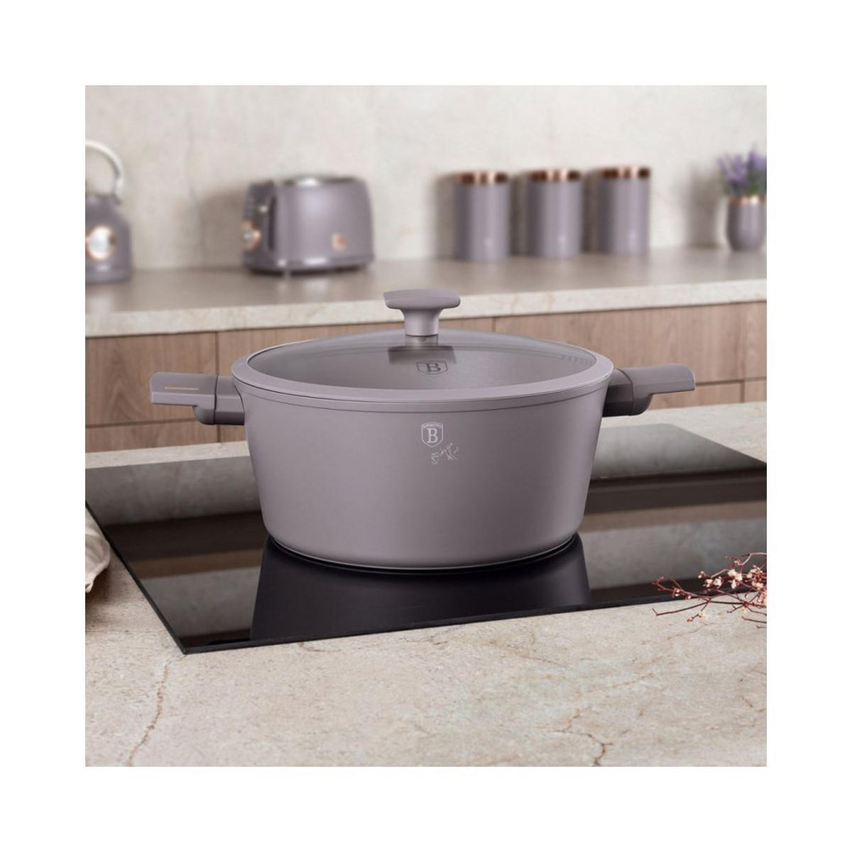 TOPF Grau 30/30/13.5 cm BH8103 - Grau, Metall (30cm) - Berlinger Haus
