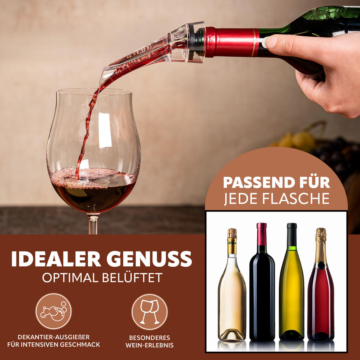 WEIN-AUSGIESSER, transparent - Transparent, Kunststoff (4/34.5/4cm) - bremermann