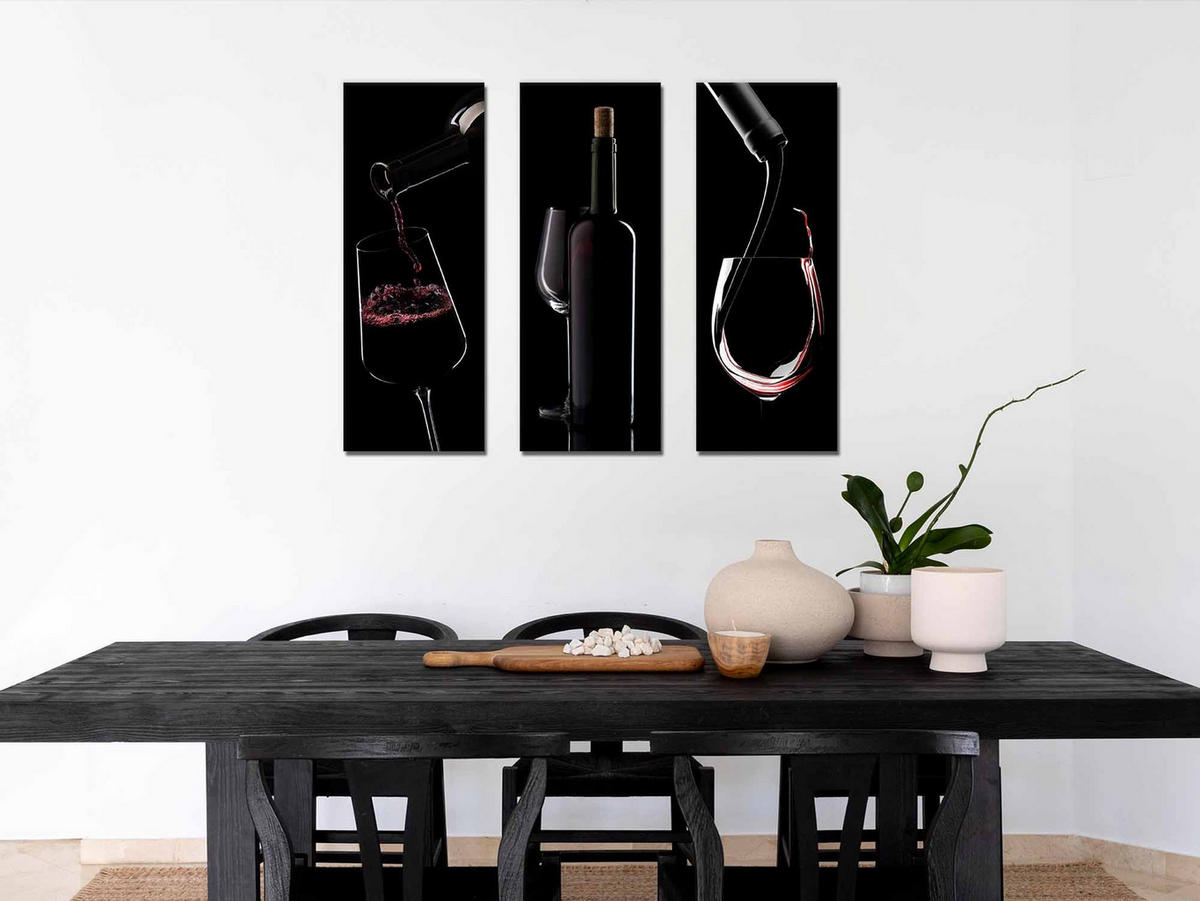 GLASBILD 30x80 cm Küche Wein modern - Rot, Glas (30/80cm) - artissimo