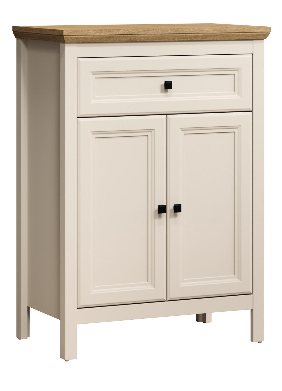 FLURKOMMODE Kaschmir, Stein Eiche Landhaus 70 x 98 cm, Schuhschrank mit Soft-Close - Kaschmir/Eichefarben, Holzwerkstoff/Kunststoff (70/98/41cm) - Top.Furn