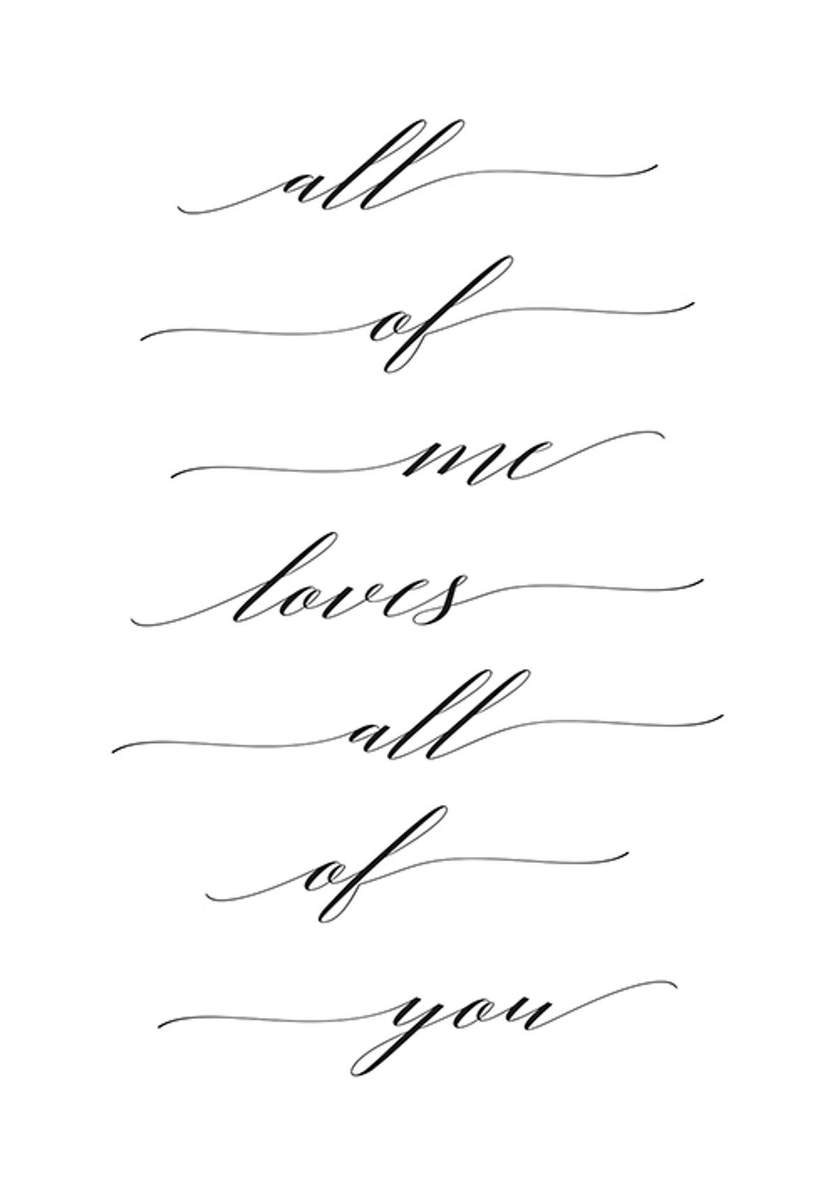 POSTER DIN A4 21x29,7 cm Liebe Typografie schwarz weiß - Weiß, Papier (21/29.7/2cm) - artissimo