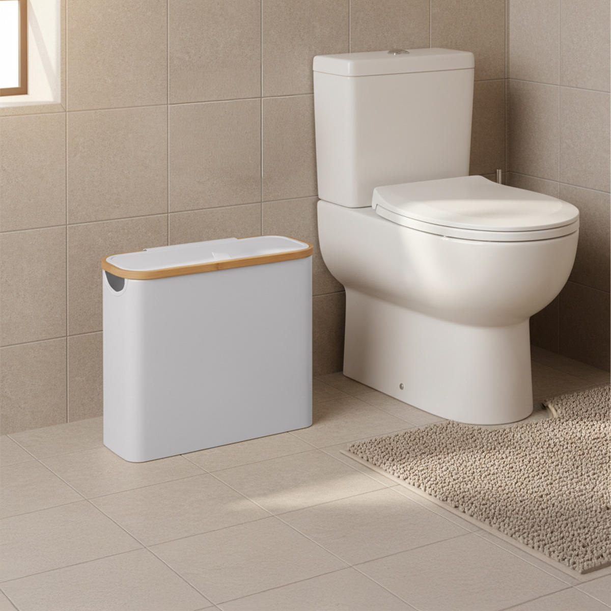 TOILETTENPAPIER-AUFBEWAHRUNG - Weiß, Holz/Textil (43/38/17cm) - Relaxdays