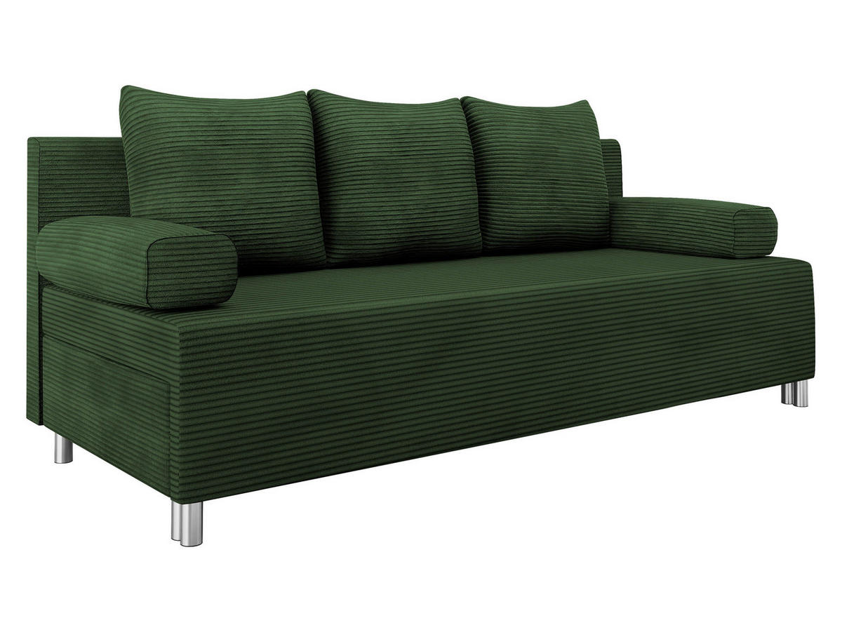 SCHLAFSOFA Dover Cord - Chromfarben/Grün, Holz/Kunststoff (192/86/80cm) - MIRJAN24