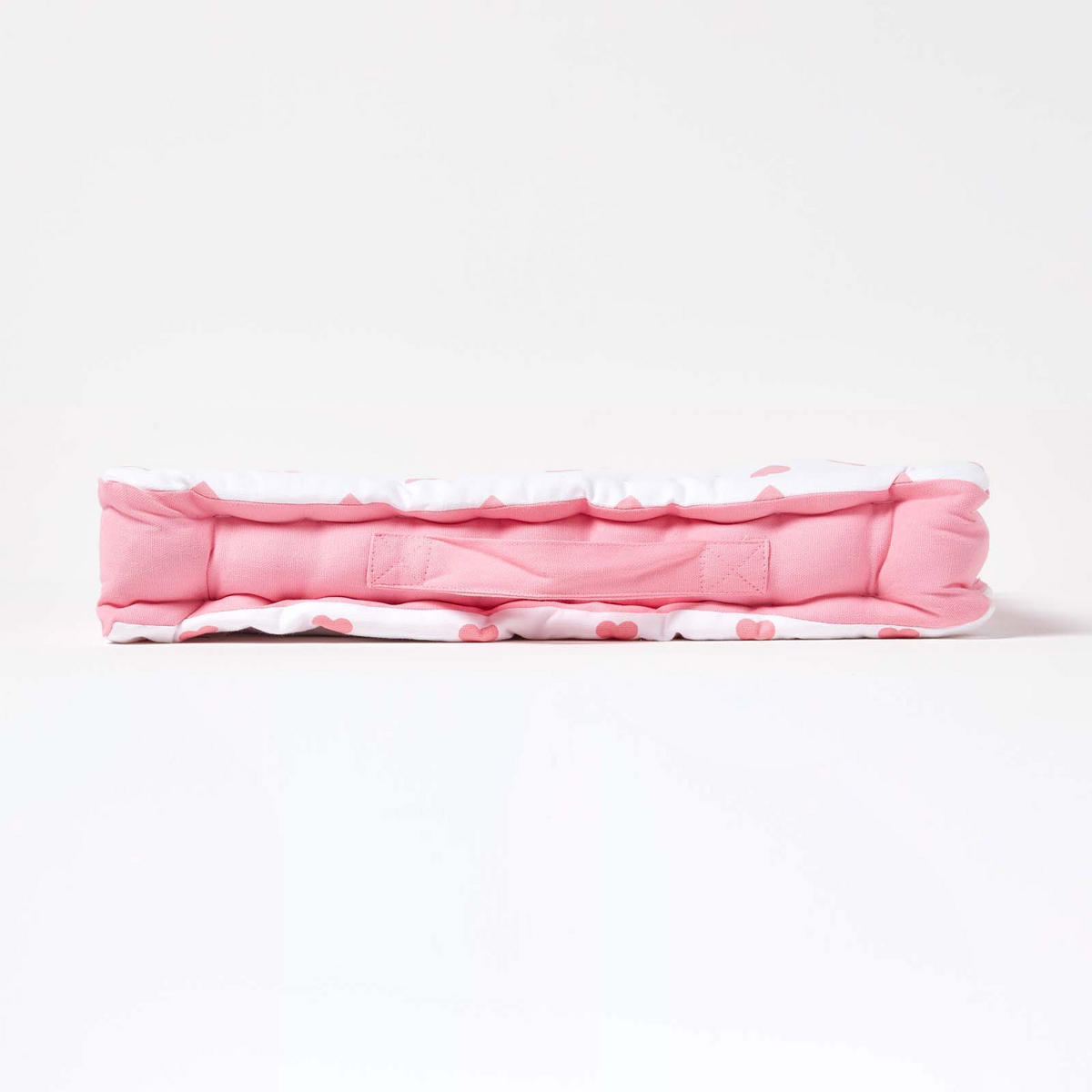 SITZKISSEN rosa Herz-Muster 40/40/8 cm - Rosa, Textil (40/40/8cm) - Homescapes