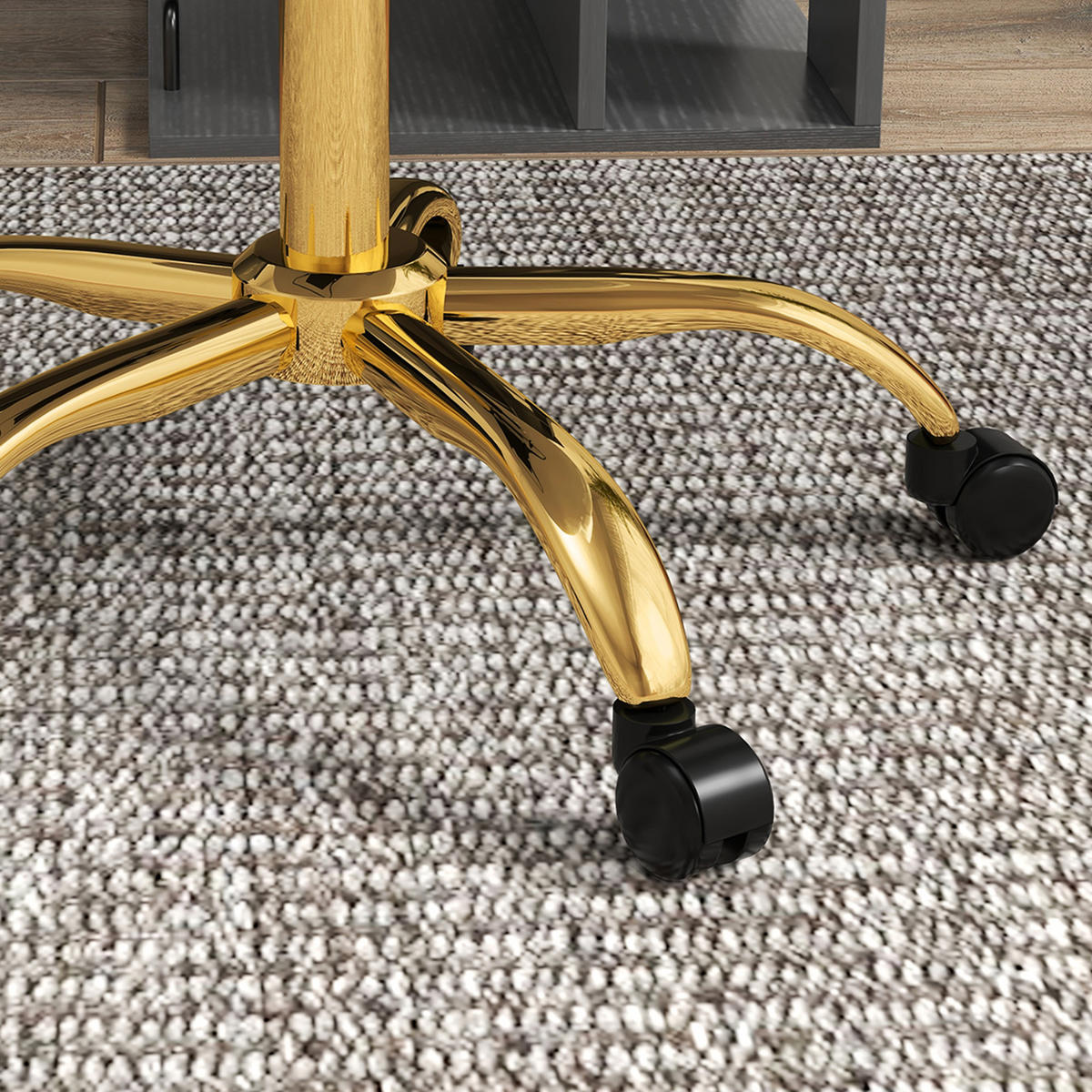 DREHSTUHL DE-11688 ergonomisch höhenverstellbar Weiß - Goldfarben, Textil (56/76/58cm) - ComfortXL