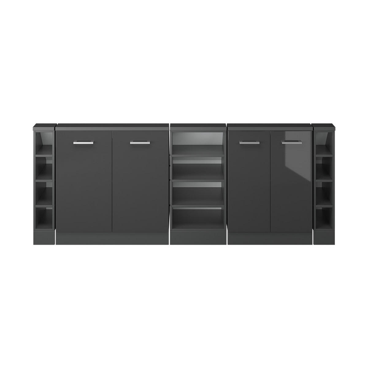 KUCHYŇSKÁ SKŘÍŇKA POD ŠIKMOU STŘECHU R-Line Antracit vysoký lesk/antracit - antracitová/vysoce lesklá černá, kompozitní dřevo (210/81.6/46cm) - Vicco