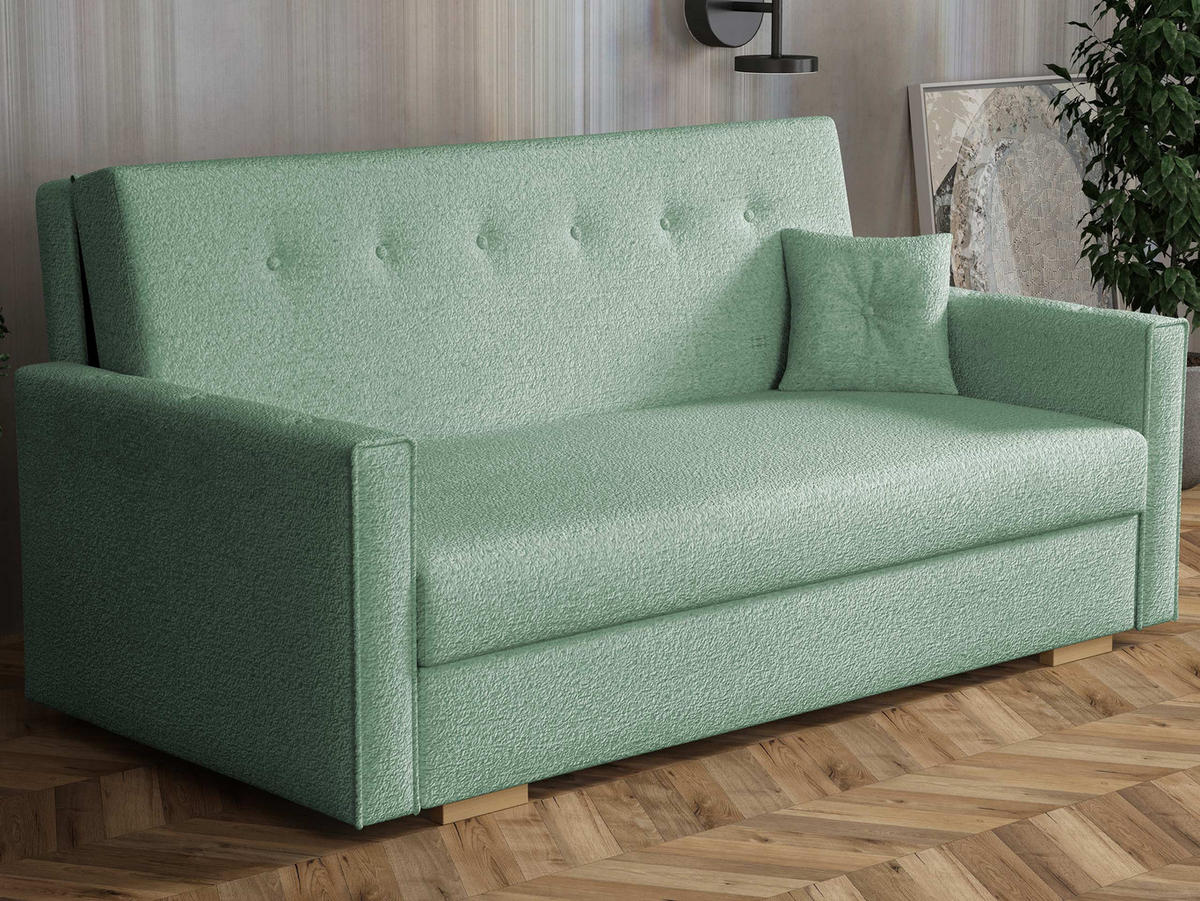 SCHLAFSOFA Viva Sonic IV - Türkis/Schwarz, Holz/Textil (173/85/100cm) - MIRJAN24