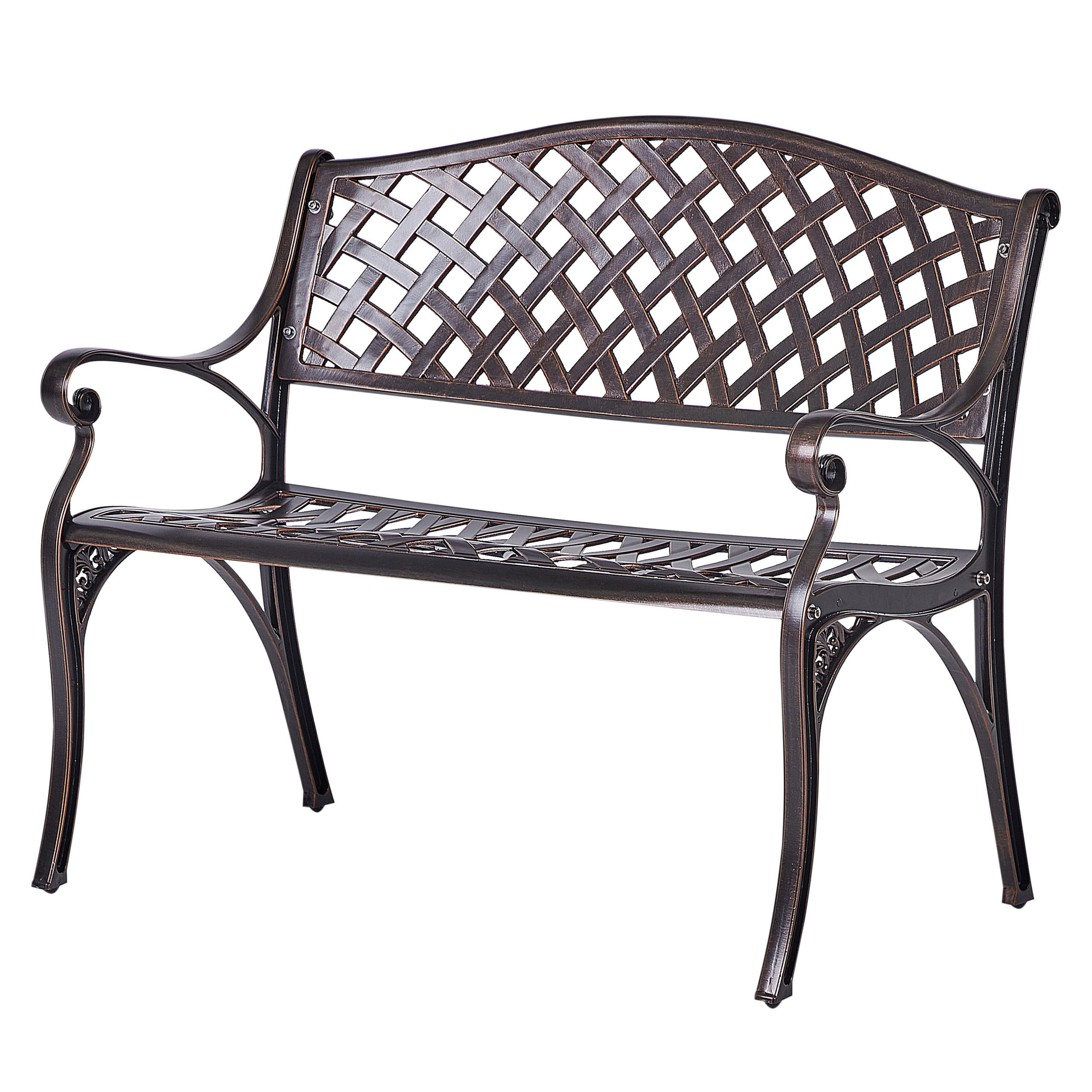 GARTENBANK 2-Sitzer Braun Staggia - Braun, Metall (104/87/56cm) - Beliani