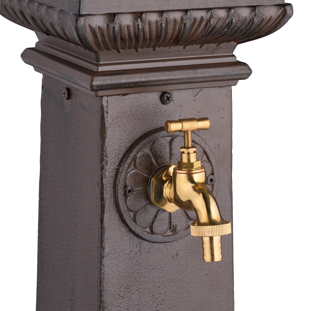 STANDBRUNNEN - Braun, Metall (38/44.5/100cm) - Relaxdays