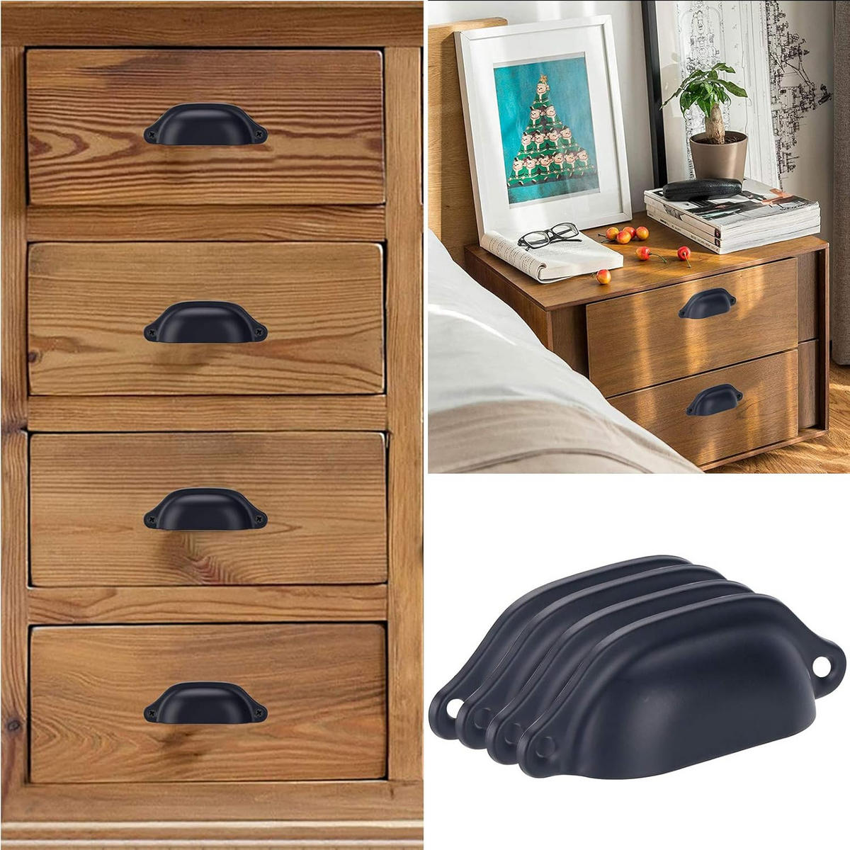 MÖBELGRIFF Schwarz 20er-Set - Schwarz, Metall (1.38/1.65/1.38cm)