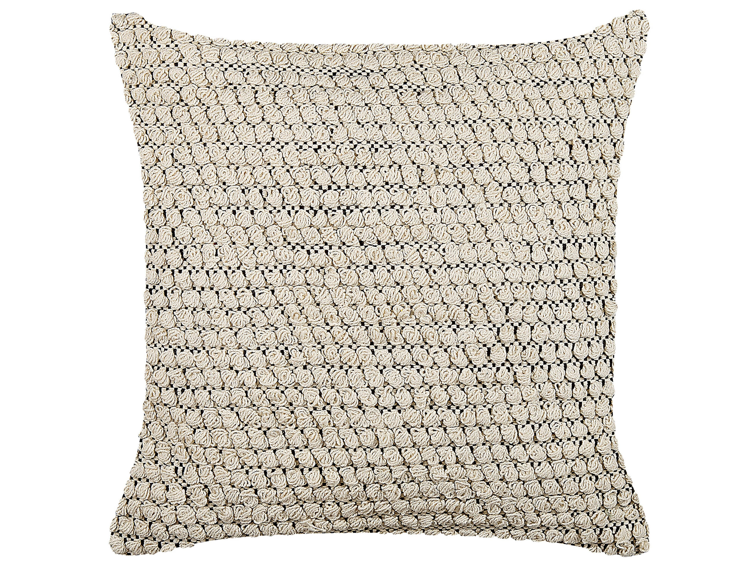 DEKOKISSEN 2er-Set Beige 45/45 cm Howea - Beige, Naturmaterialien/Textil (45/45cm) - Beliani