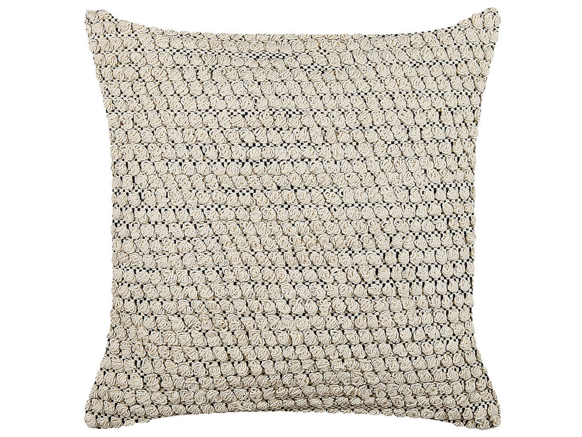DEKOKISSEN 2er-Set Beige 45/45 cm Howea - Beige, Naturmaterialen/Textil (45/45cm) - Beliani