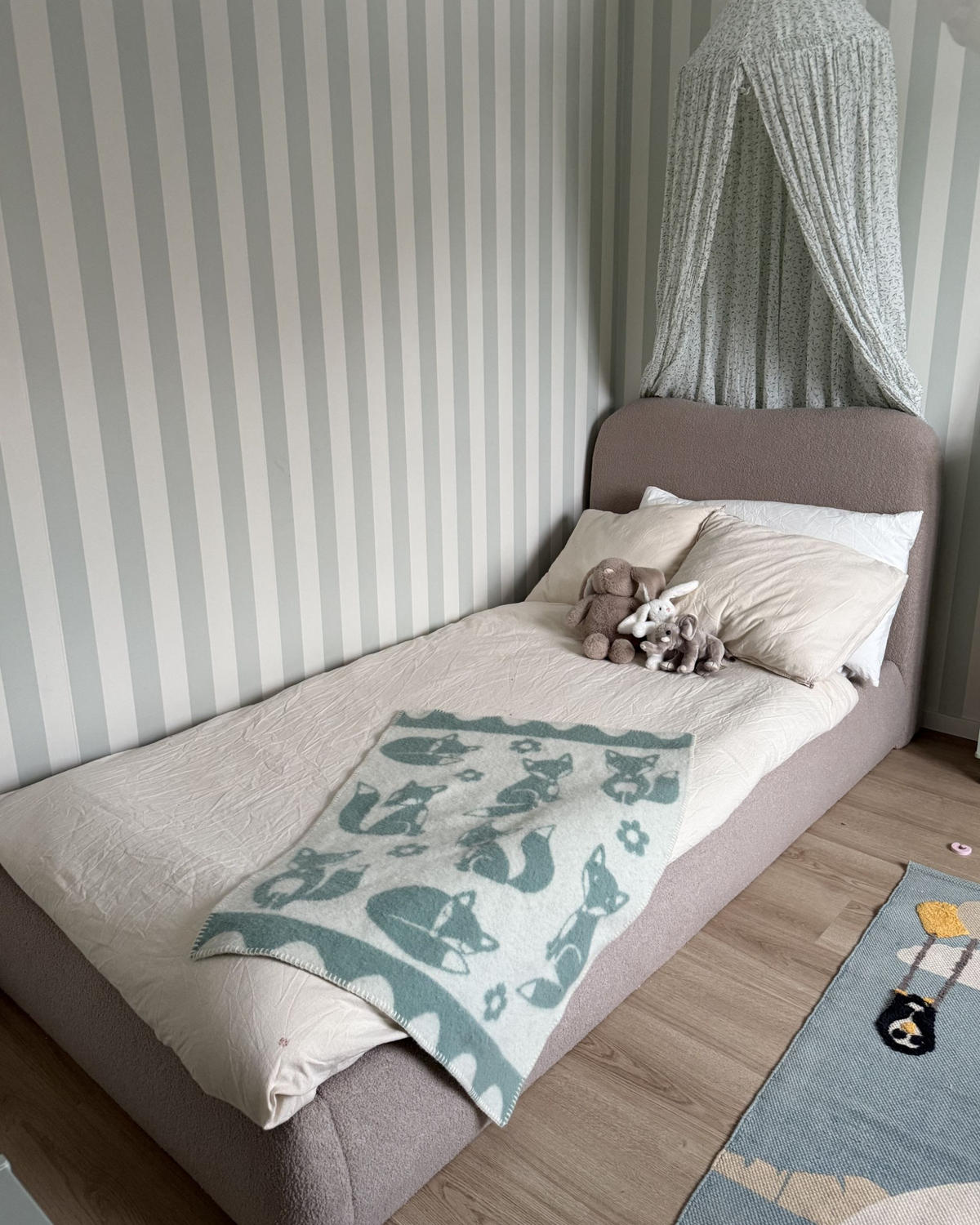 BETT mit Stauraum 90/200 cm Beige Blagnac - Beige/Braun, Textil (90/200cm) - Beliani