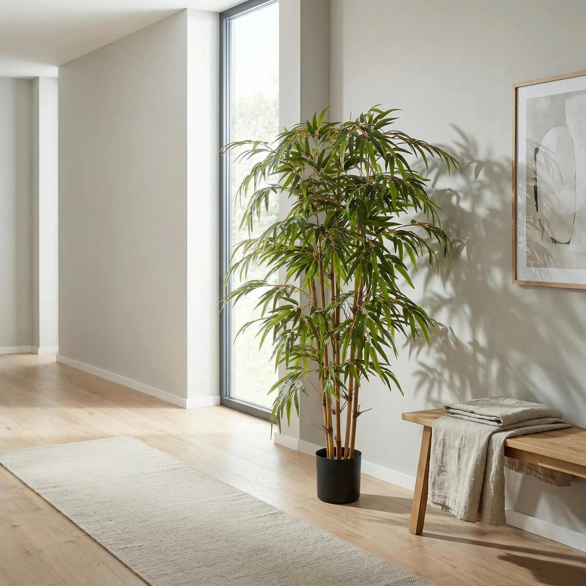 KUNSTBAUM Künstlicher Bambus - Lasse 150 cm - Grün, Kunststoff (150cm) - aplanta