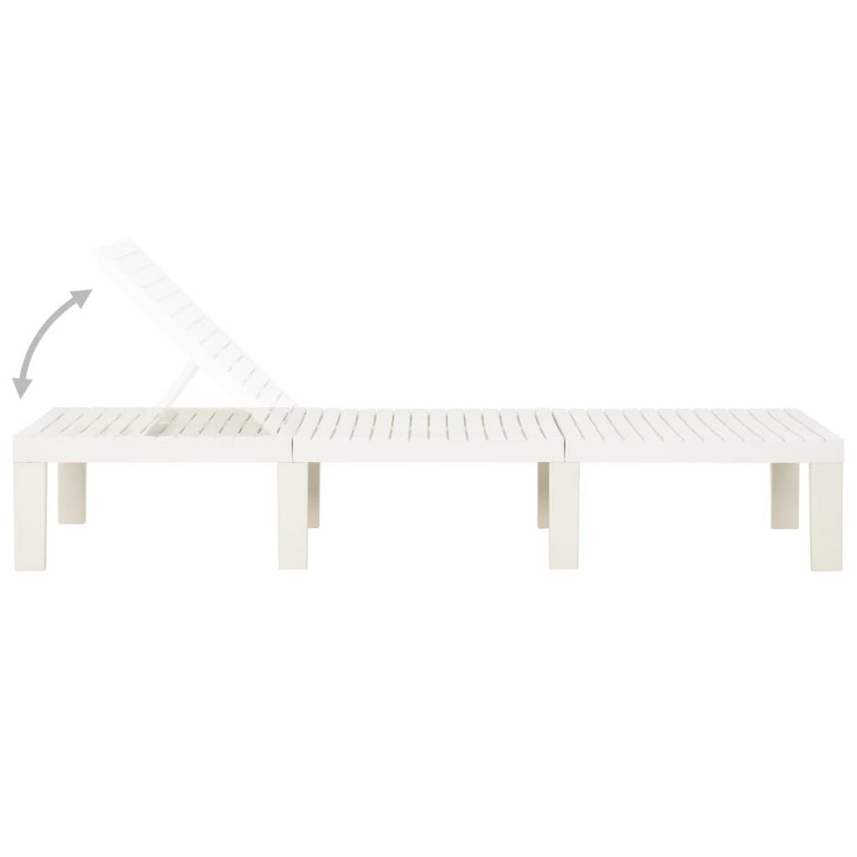 SONNENLIEGE Kunststoff Weiss - Weiß, Kunststoff (65/32/195cm) - vidaXL