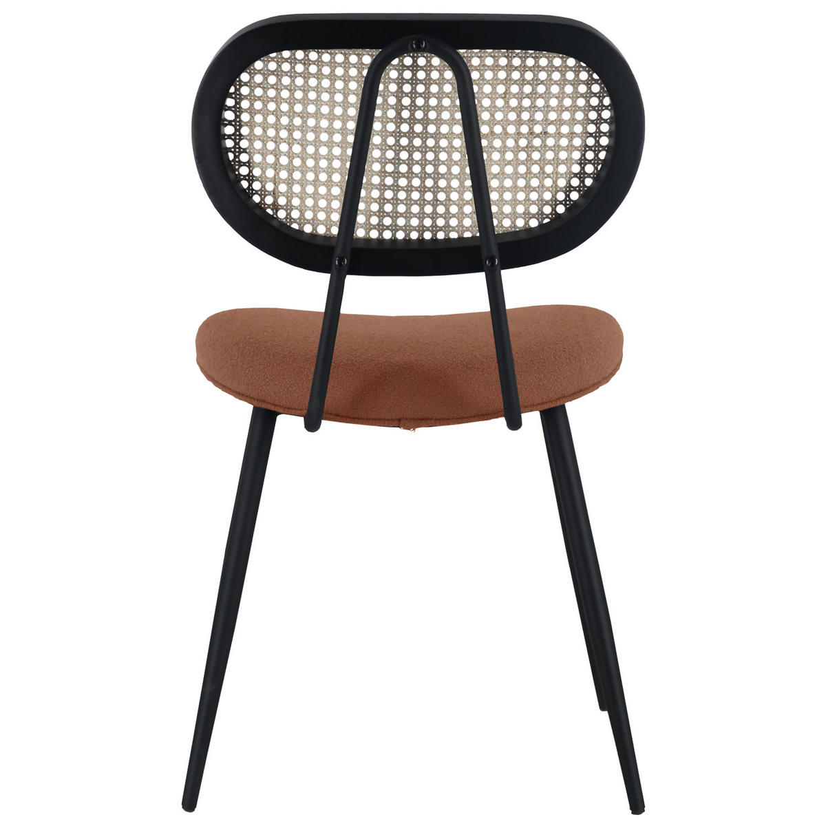 STÜHLE Elena Rostrot und Schwarz 2er-Set - Orange, Metall (48/82/56cm) - Happy Garden