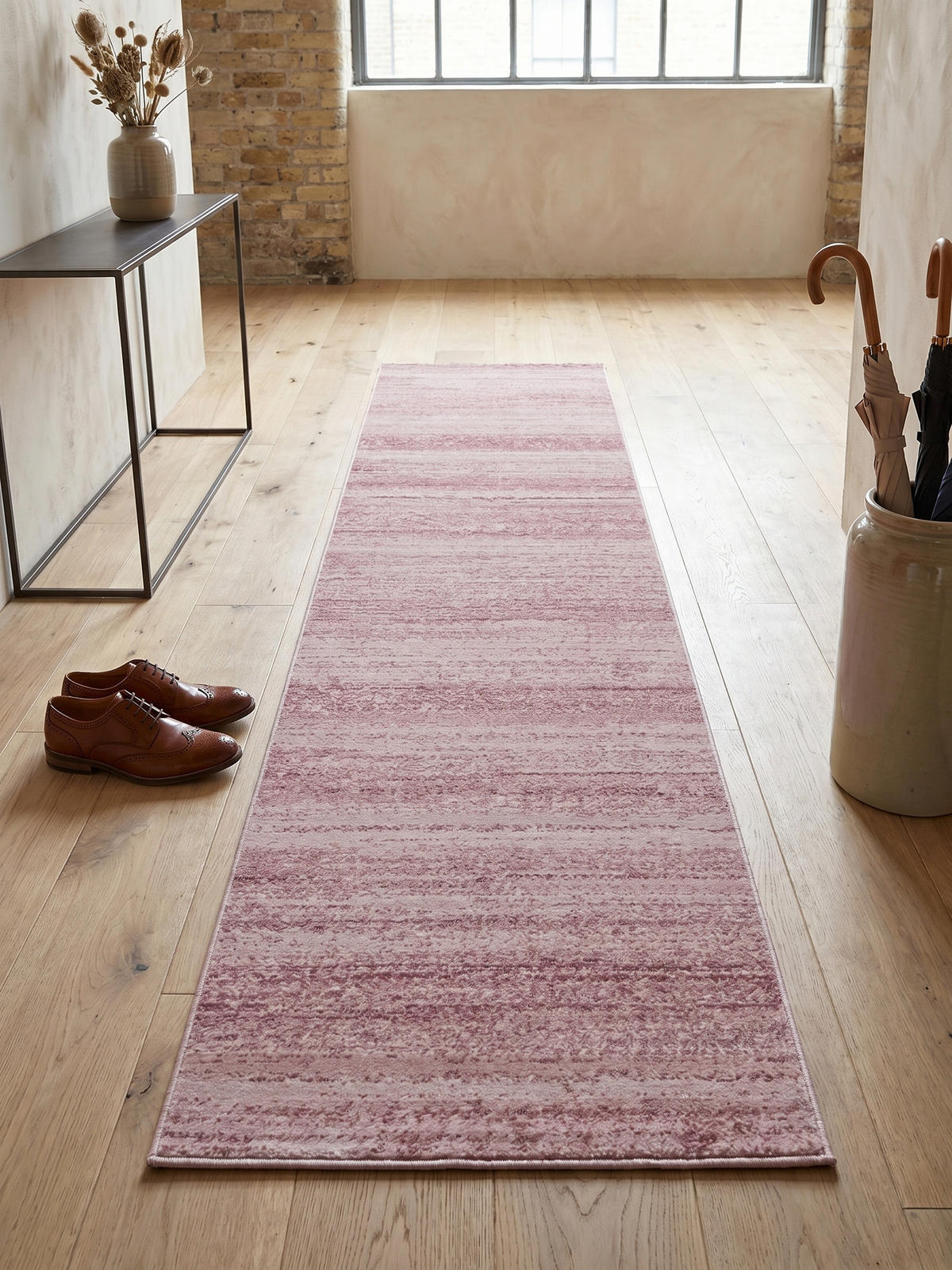 KURZFLORTEPPICH INN, einfarbig, Rosa, 80 x 300 cm - Rosa, Textil (80/300cm) - KADIMA DESIGN