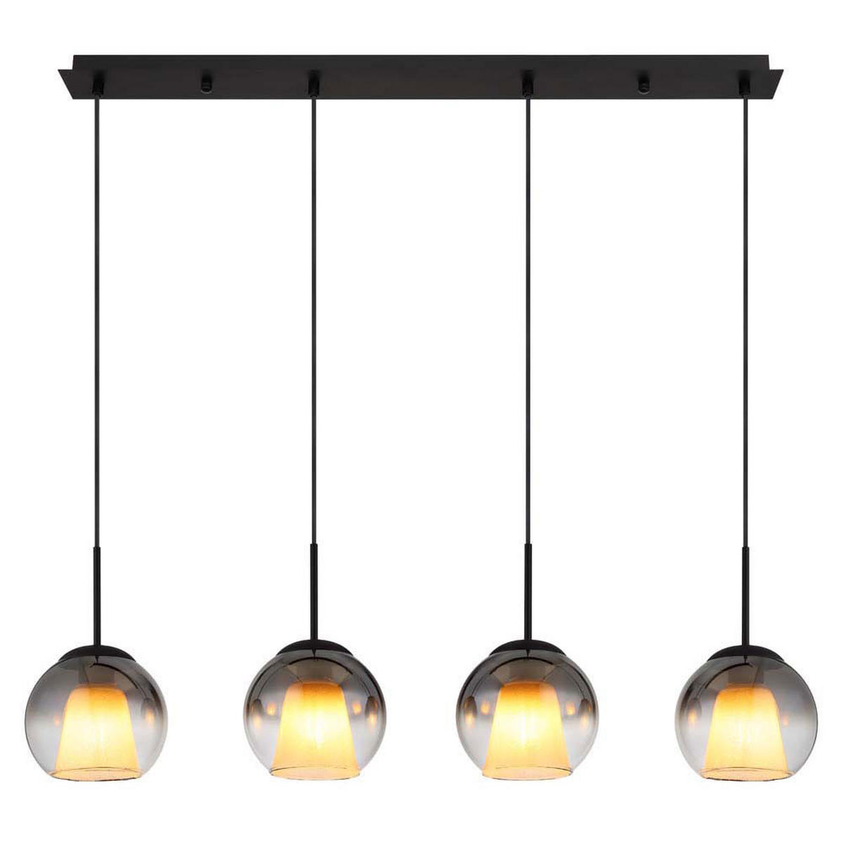 HÄNGELEUCHTE Rauchoptik Grau klar - Grau, Glas (100/18/120cm) - Globo Lighting