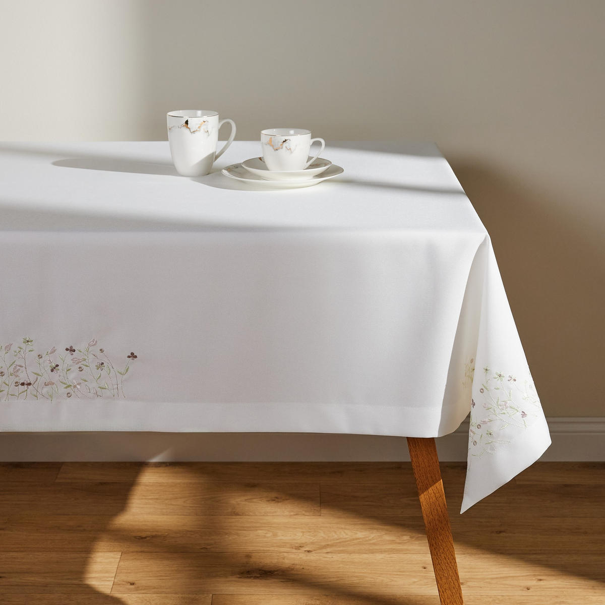 TISCHDECKE Pineli - Weiß, Textil (220/150/1cm) - home&you