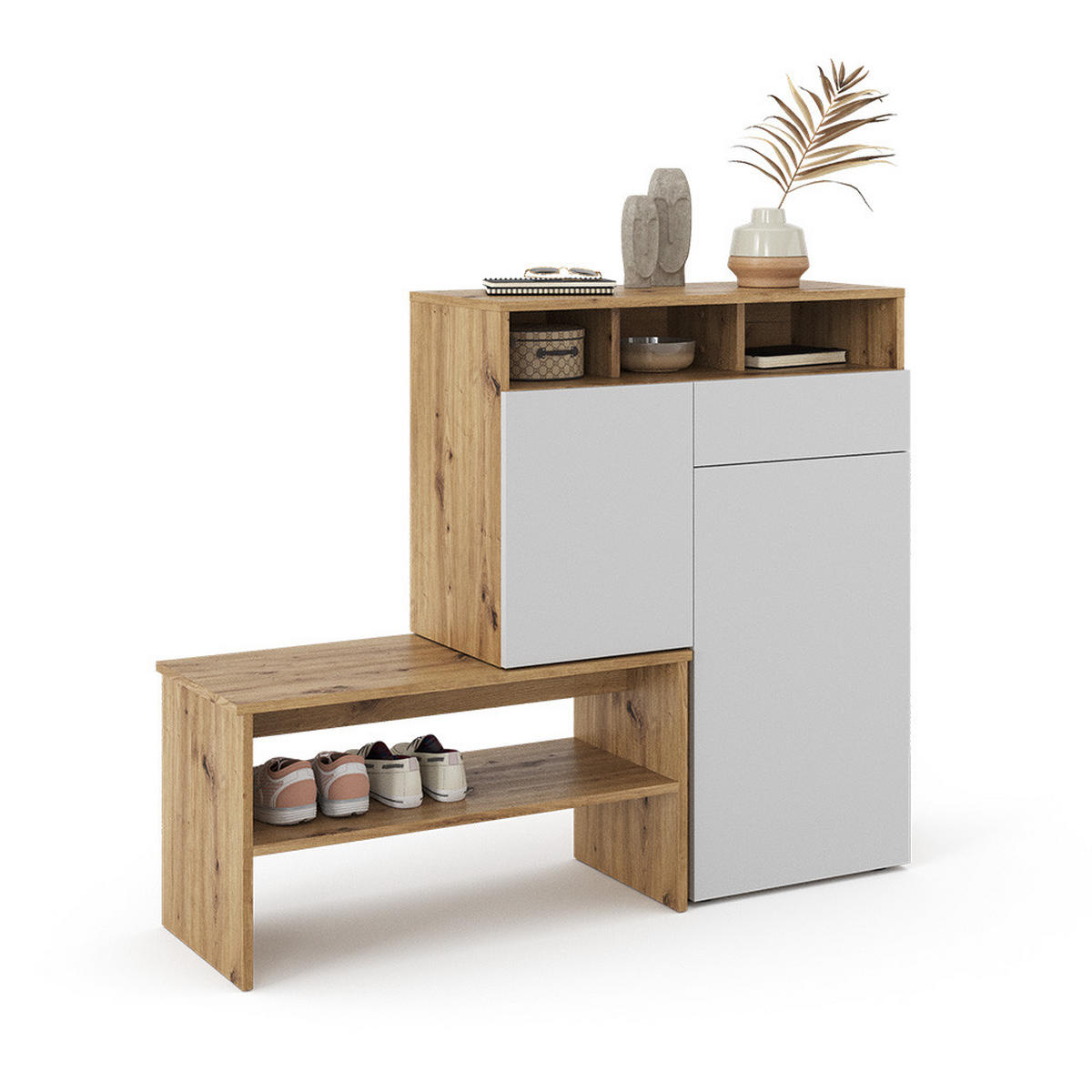 SCHUHSCHRANK Selena Braun 124.5 x 102 cm - Braun, Holzwerkstoff (124.5/102/35cm) - Vicco