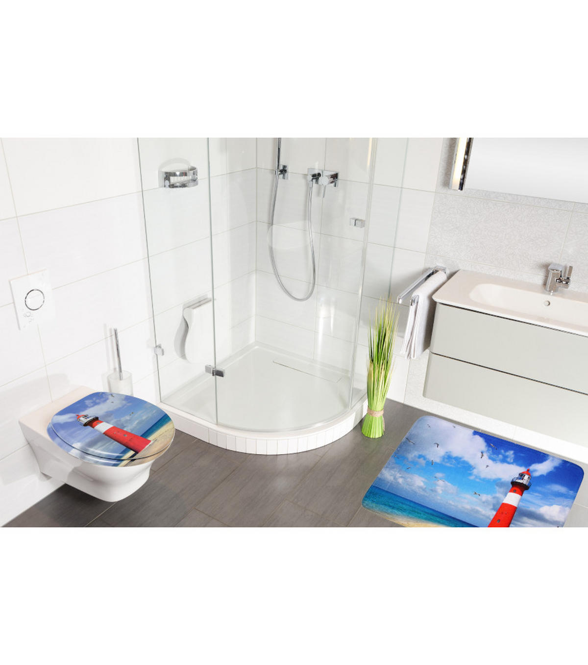 WC-SITZ Leuchtturm - Rot, Holzwerkstoff (38/6/47cm) - Sanilo