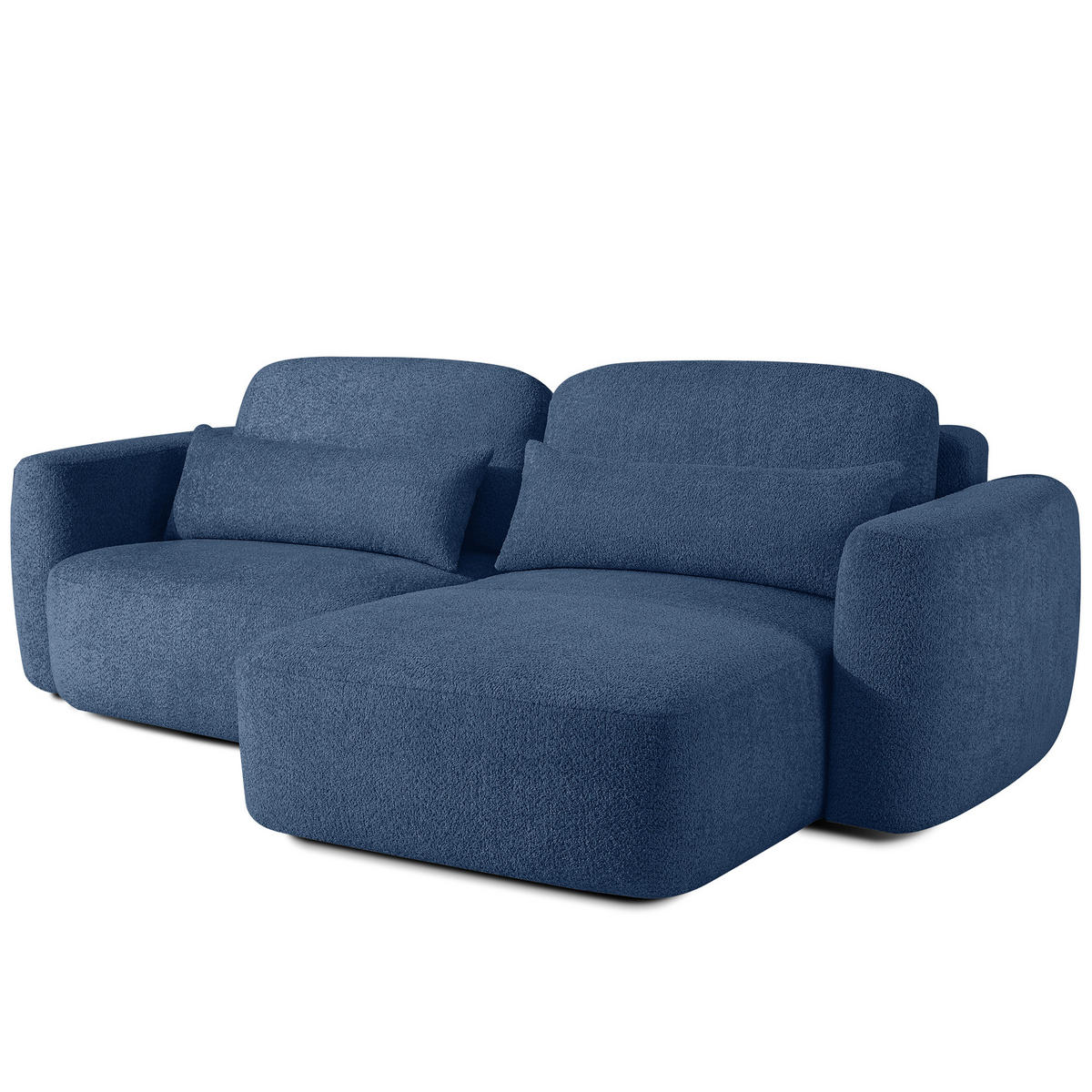 ECKSOFA rechts ELOSA - Dunkelblau, Holz/Textil (245/165cm) - KONSIMO®