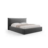 BETT mit Bettkasten und Kopfteil Kaelle aus Samt grau 180x200cm - Grau, Textil (180/200cm) - Micadoni