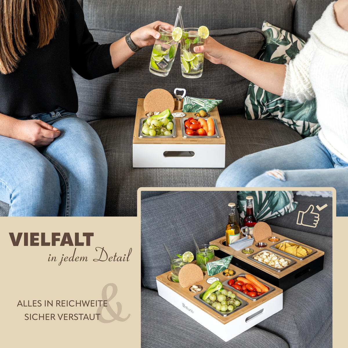 COUCHBAR 40141 - Weiß, Naturmaterialen (26/8/40cm) - eluno